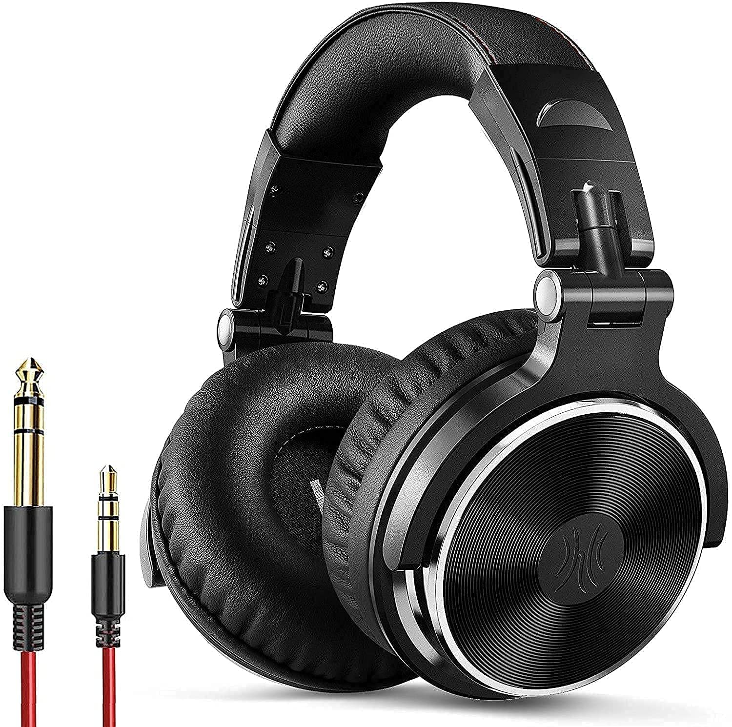 OneOdio Wired Over Ear Headphones Studio Monitor & Mixing DJ Stereo Headsets with 50mm Neodymium Drivers and Additional 3.5mm Audio Cable with Mic and On Off Button (3.9ft)