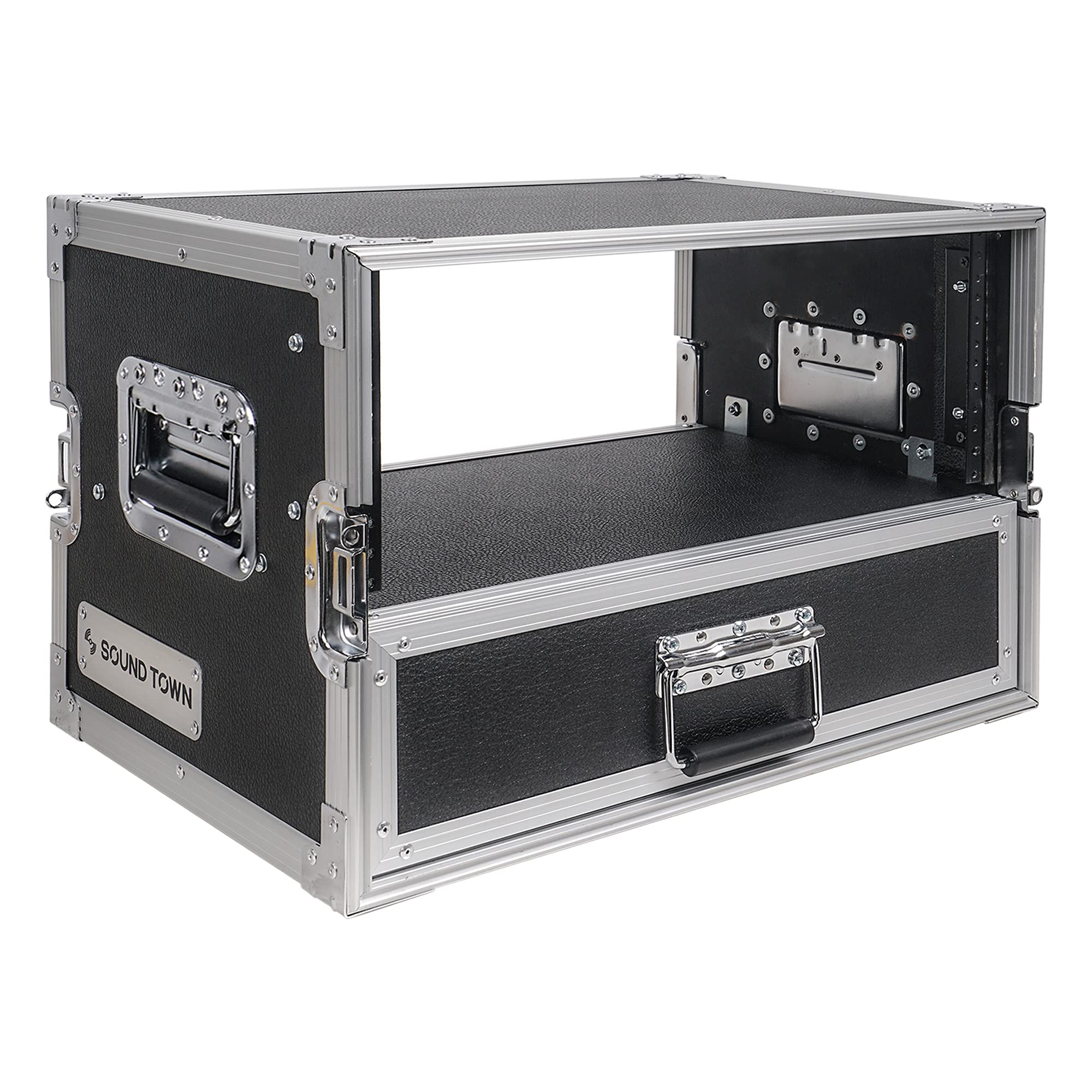 Sound Town 4U Rack Case with 2U Rack Drawer for 19" Amps/Mixers/Microphone Receivers (STRC-4U2DR)