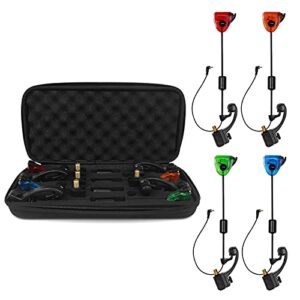 Doorslay Fishing Bite Indicators Set LED Bite Indicator Illuminated Bite Indicators with Storage Case Fishing Tackle