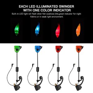 Doorslay Fishing Bite Indicators Set LED Bite Indicator Illuminated Bite Indicators with Storage Case Fishing Tackle