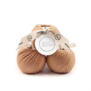 About Strings 100% Extra Fine Merino Wool No. 3 Light DK Yarn 1.76oz(50g) 109 Yards per Ball, 3-Pack (Caramel)