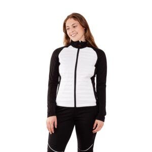 swix women's winter active outdoor sport casual warm navado push jacket, snow white, small