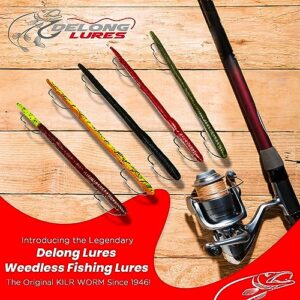 Delong Lures Weedless Pre-Rigged Fishing Lures Bass Set, Pike, and Anything in Between - Made in USA - Extra Durable Soft Plastic Swimbaits for Bass Fishing Lures - 5 PCS Bass Baits and Lures Pack