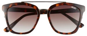 quay australia women's sweet dreams 55mm square sunglasses (tort/brown fade, one size)