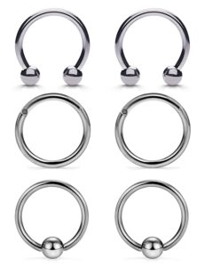 dyknasz g23 titanium 16g septum ring nose rings hoop helix daith cartilage tragus earrings lip body piercing jewelry for women men 12mm