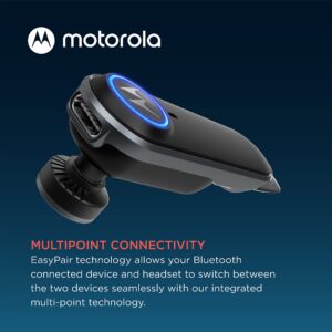 Motorola Sound HK500+ Bluetooth Earpiece Hands-Free Wireless Earpiece Headset with Microphone - IPX4 Water Resistant Bluetooth Phone Earpiece for Phone Calls, Compatible with iPhone and Cell Phones