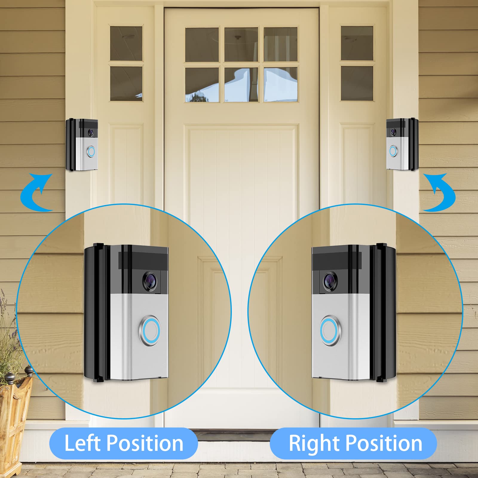 RIOVO Adjustable 30 to 55 Degree Doorbell Angle Mount Compatible with Video Doorbell 1st / 2st / 3st / 4st / (2020 Release), Replacement Angle Adjustment Adapter Mounting Bracket Wedge Kit