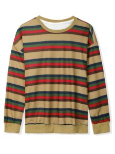 lars amadeus men's pullover crew neck long sleeves color block sweatshirt t-shirt small khaki