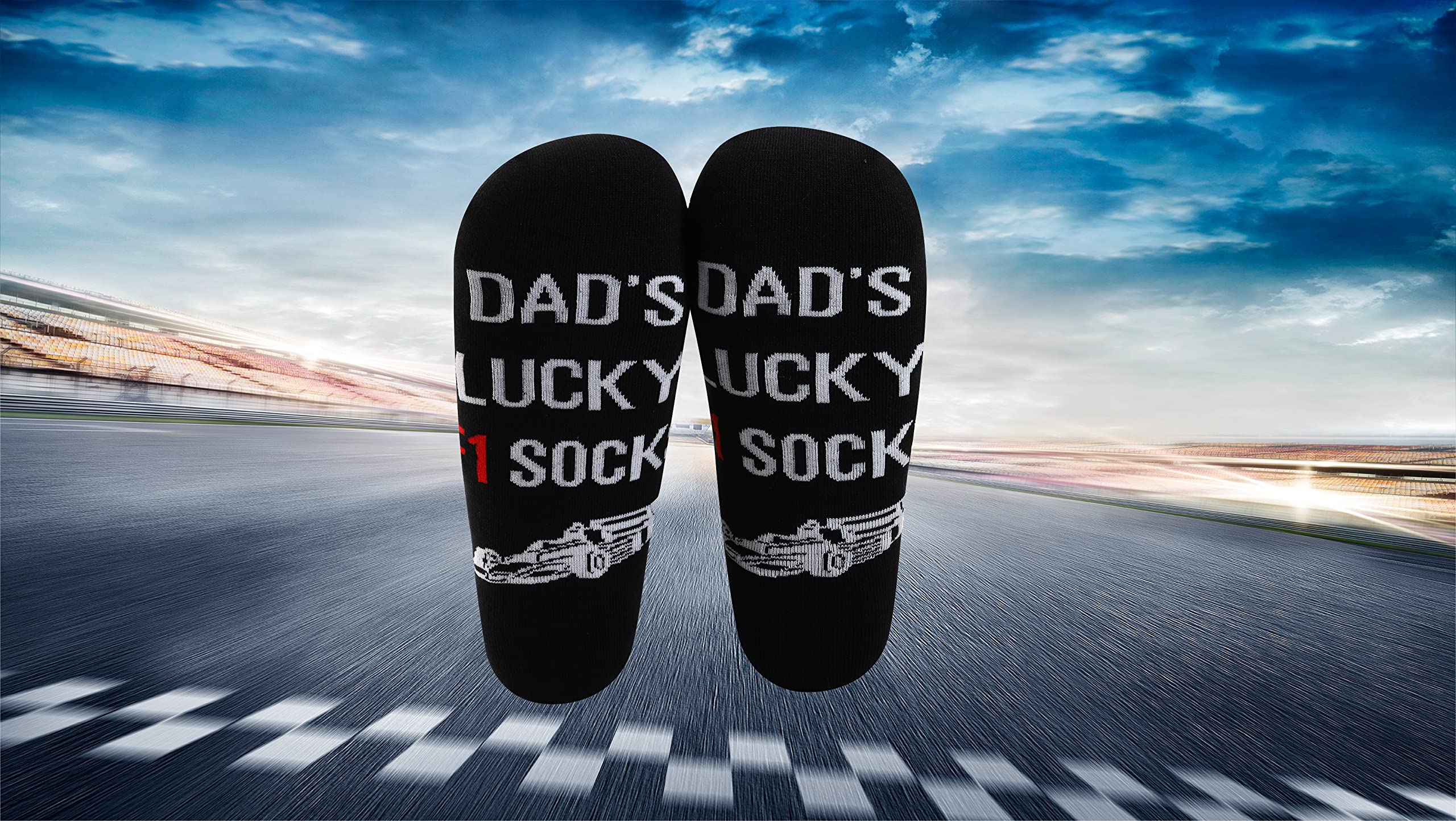 G2TUP Racing Car Socks Gifts for Men Novelty Socks for Racing Lovers Dad’s Lucky F1 Socks Halloween Gifts for Dad (Racing Car socks)