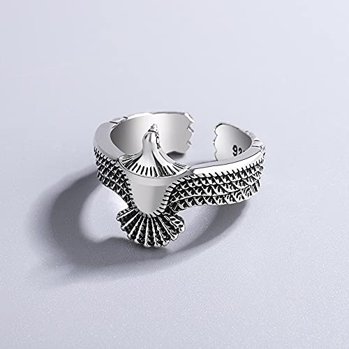 Izpack Vintage Eagle Stackable Ring for Women Cool Bird Chunky Wide Open Adjustable Statement Finger Band Silver Plated Knuckle Joints Rings Fashion Jewelry Christmas Gifts