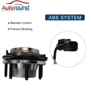 Autoround 515130 4WD SRW Front Wheel Hub and Bearing Assembly Compatible with Ford F-250 F-350 Super Duty 2011 2012 2013 2014 2015 2016 8 Lug w/ABS