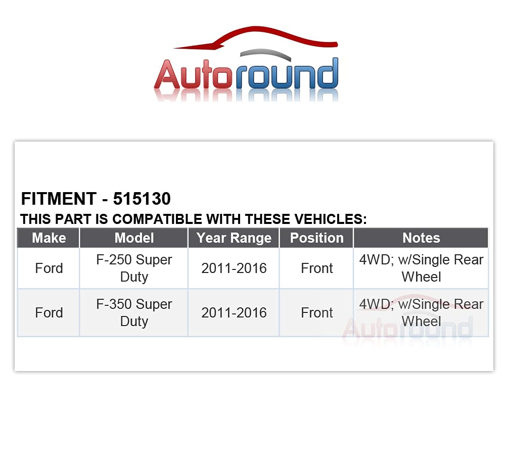 Autoround 515130 4WD SRW Front Wheel Hub and Bearing Assembly Compatible with Ford F-250 F-350 Super Duty 2011 2012 2013 2014 2015 2016 8 Lug w/ABS