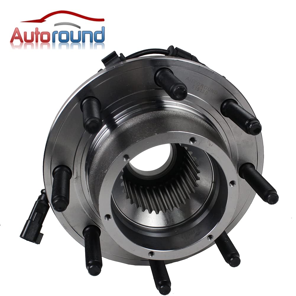 Autoround 515130 4WD SRW Front Wheel Hub and Bearing Assembly Compatible with Ford F-250 F-350 Super Duty 2011 2012 2013 2014 2015 2016 8 Lug w/ABS