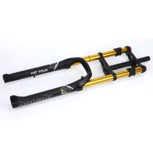 26 inch bike suspension forks 4.0 fat bike straight front fork downhill mountain bike mtb fork 1-1/8 disc brake air fork 170mm travel e-bike front fork bmx 2850g (color : black gold)