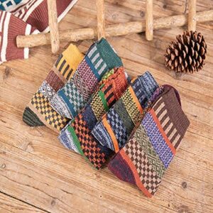 5 Pairs Autumn Winter Nordic Socks Thick Knitted Two-Way Colorful Patten (5-color mix)