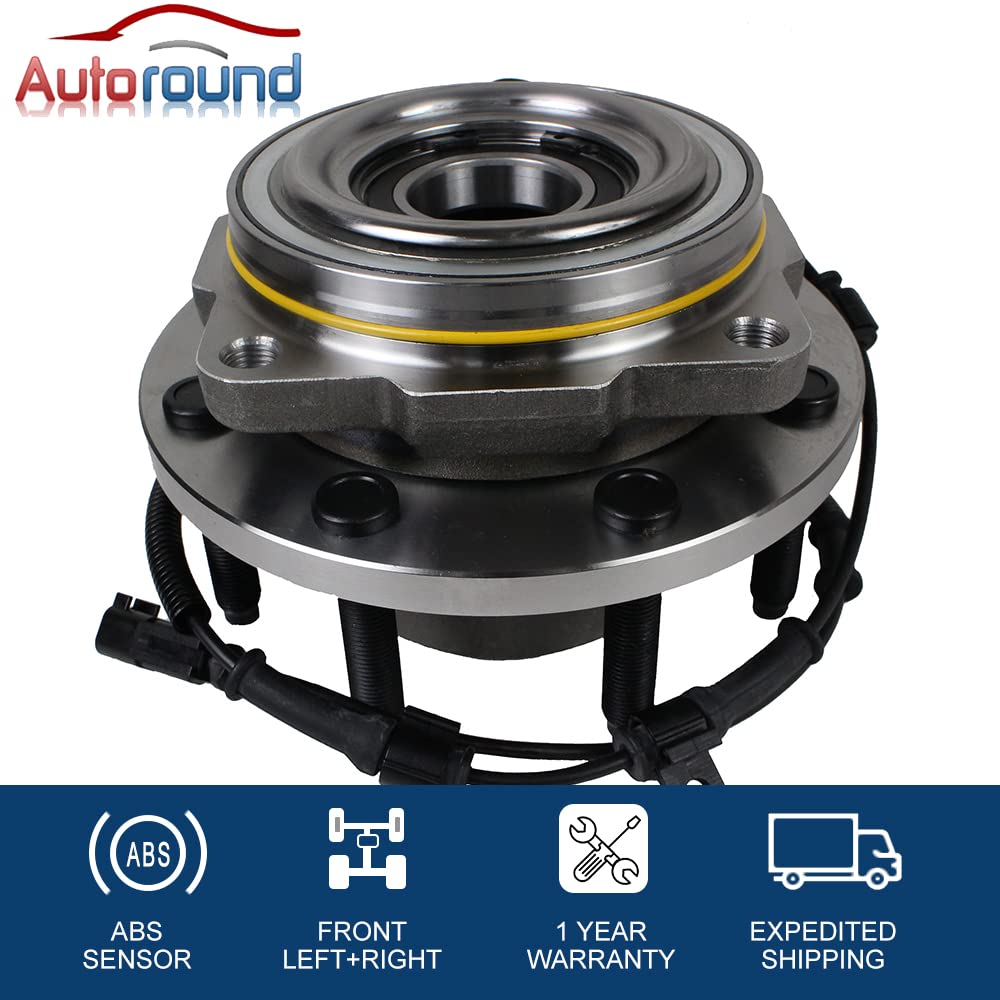 Autoround 515130 4WD SRW Front Wheel Hub and Bearing Assembly Compatible with Ford F-250 F-350 Super Duty 2011 2012 2013 2014 2015 2016 8 Lug w/ABS