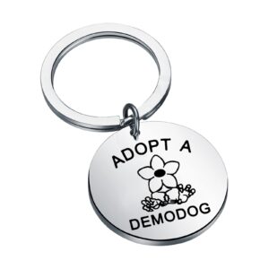 adopt a demodog tv show inspired keychain fans gift funny dog lover gift pet adoption gift (adopt a demodog)