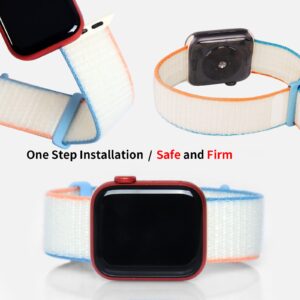 5 Pack Sport Loop Bands Compatible with Apple Watch Band 38mm 40mm 41mm 42mm 44mm 45mm Women Men, Soft Nylon Braided Elastic Strap Replacement Wristband for iWatch Series 7/6/5/4/3/2/1/SE