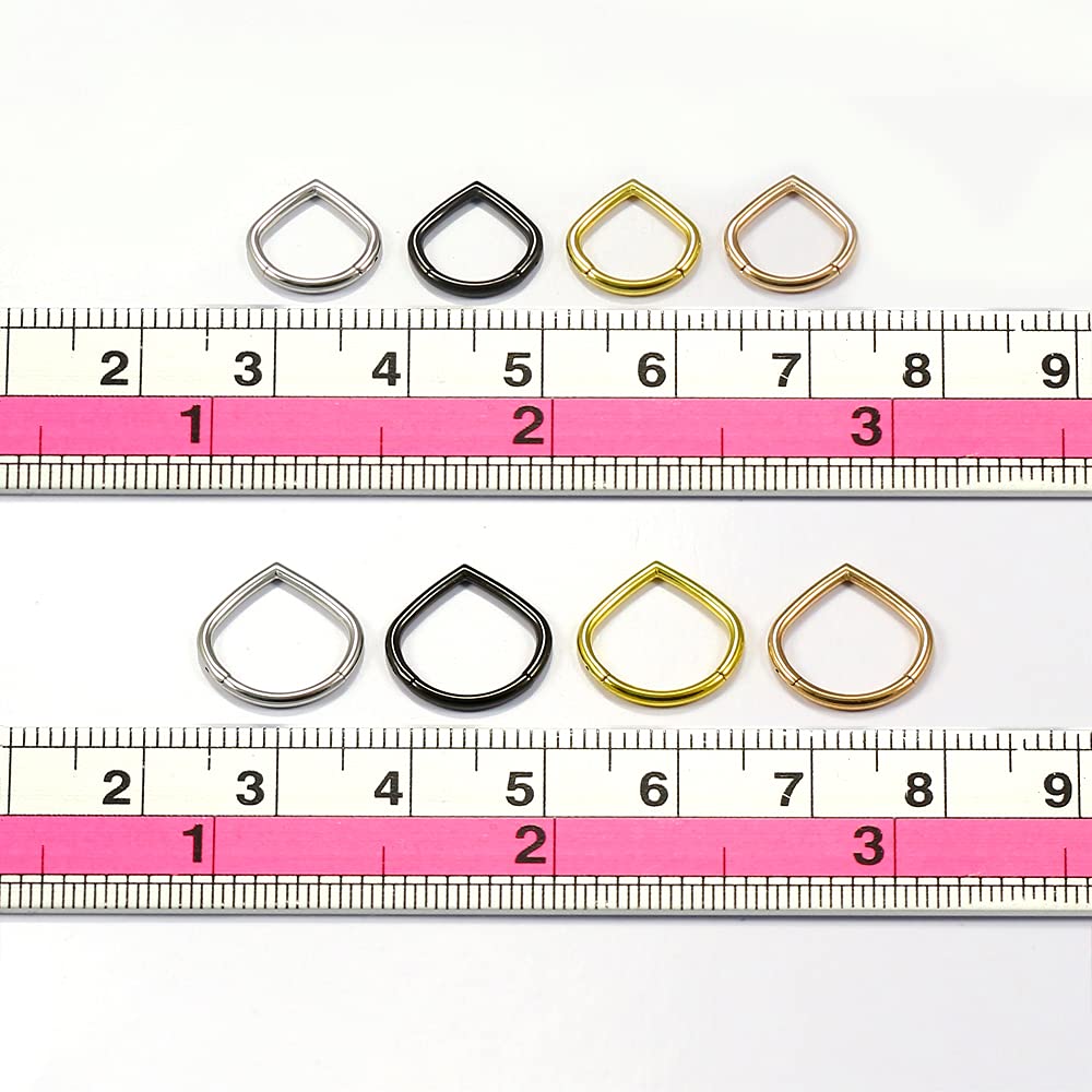 Triangle Septum Ring/Cartilage Earring- Septum Nose Ring- Gold Surgical Steel Hoop- 16 Gauge - 10mm Septum Ring