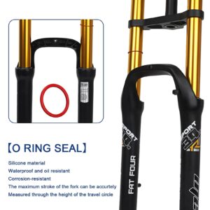 26 Inch Bike Suspension Forks 4.0 Fat Bike Straight Front Fork Downhill Mountain Bike MTB Fork 1-1/8 Disc Brake Air Fork 170mm Travel E-Bike Front Fork BMX 2850g (Color : Black Gold)