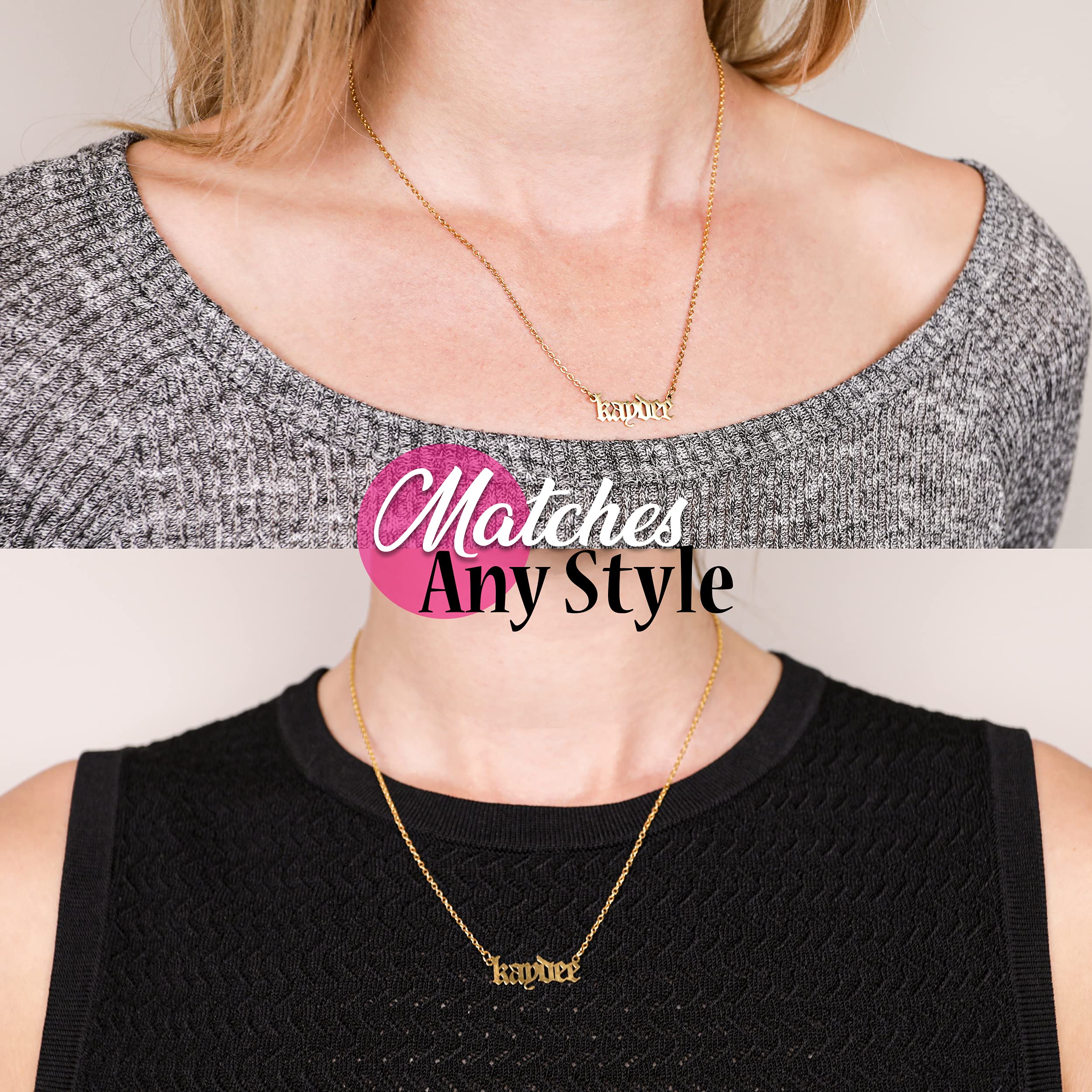 Sorority Shop Chi Omega Necklace — CO Old English Font Design, 18K Gold Plated, Chi Omega Gifts for Women