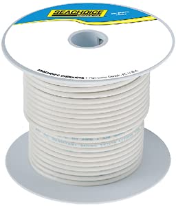 seachoice tinned copper marine wire (color: white, size: 100', option: 12 awg)