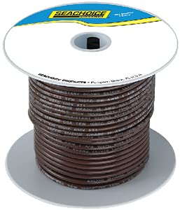 seachoice tinned copper marine wire (color: brown, size: 100', option: 12 awg)