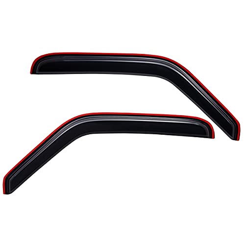 Lightronic WV192083 in-Channel Side Window Deflectors Visor Rain Guards, Dark Smoke, 2-Pieces Set, Fits 1993-2011 Ford Ranger SuperCab, 1999-2010 Mazda B2300/B2500/B3000/B4000 Extended Cab