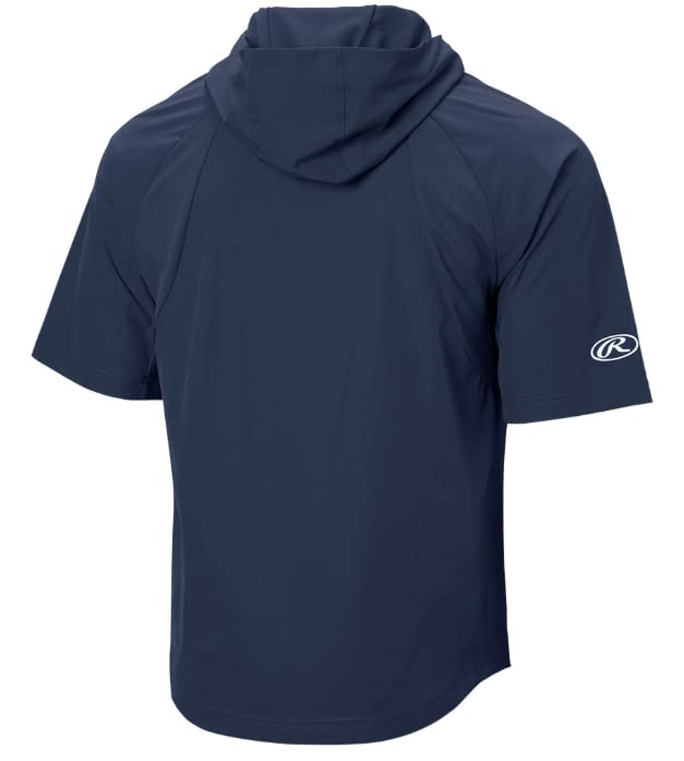 Rawlings Men's Standard Adult Color Sync Short Sleeve Jacket, Navy, Medium