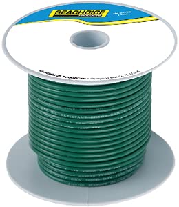 seachoice tinned copper marine wire (color: green, size: 100', option: 12 awg)