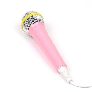 Yuhoo Wired Microphone, Wired Dynamic Microphone 3.5mm Jack Lightweight No Battery for Kids Singing Mechine Home Wired Microphone(Pink) free size