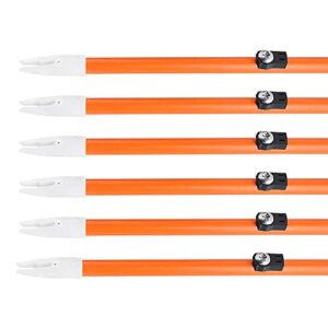 AMEYXGS 6/12pcs Archery Fiberglass Bowfishing Arrow Bow Fishing Arrows with Broadheads and Safty Slides for Compound and Bow Recurve Bow Fishing Hunting (6 PCS)