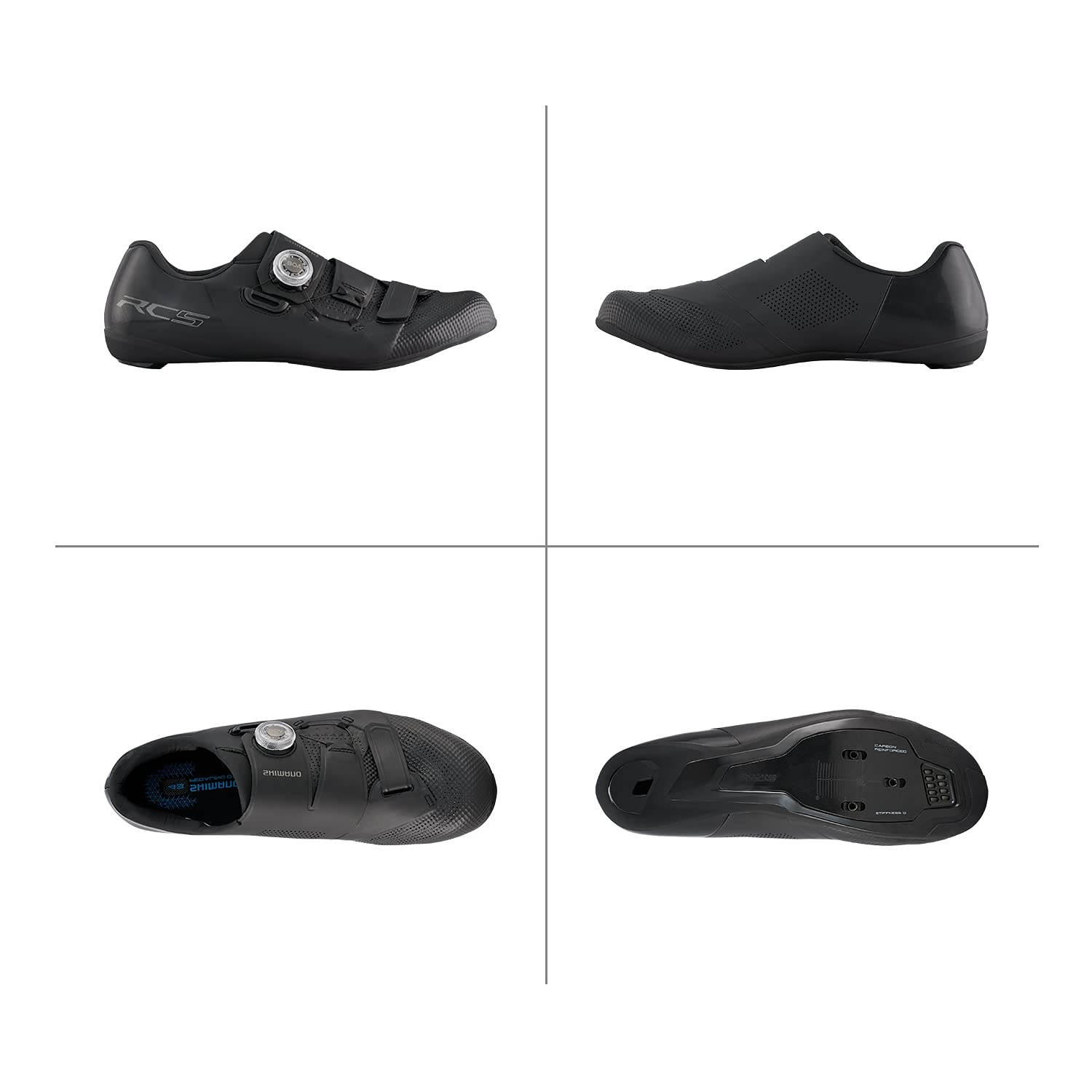 SHIMANO SH-RC502 Lightweight Men's Road Cycling Shoe Packed with Pro Features, Black, 11-11.5