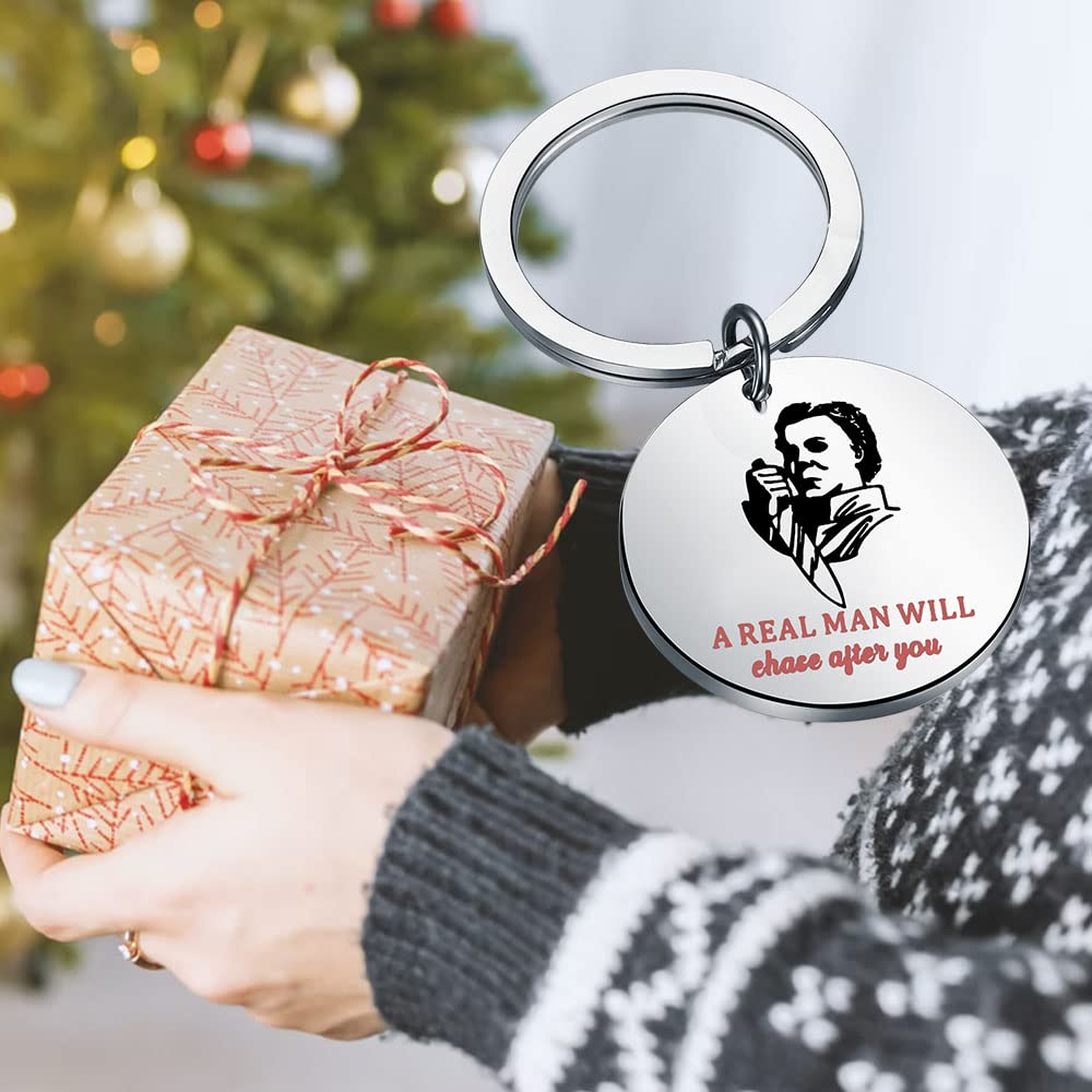 TIIMG Halloween Scary Horror Gift Slasher Keychain Horror Movie Fans Gift Gifts for Women (chase after you)