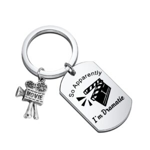 TIIMG Funny Actor Actress Acting Keychain Theater Gift Movie Director Keychain Filmmaker Actor Gifts (So Apparently)