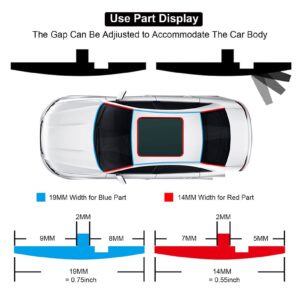 Car Weather Stripping 14mm Car Windshield Weather Seal Rubber Stripping Trim Weatherstrip Adhesive T Shape Sunroof Seal Cover Leak Sound Proofing (16 Feet)