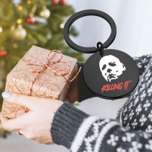 TIIMG Halloween Scary Horror Gift KILLING IT Slasher Keychain Horror Movie Gifts for Women (KILLING IT mike)