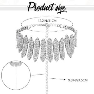 JAKAWIN Bride Rhinestone Jewelry Set Wedding Necklace Earrings Sets Silver Crystal Prom Necklaces Chain for Women NK267 (Silver)