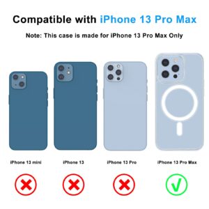 leChivée for iPhone 13 Pro Max Case Mag Safe 6.7 inch, 13 Pro Max Mag Safe Case Clear Phone Case Anti-Yellowing Scratch Shockproof Hard Back iPhone 13 Pro Max Case Transparent for Women Men