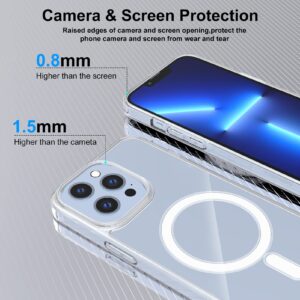 leChivée for iPhone 13 Pro Max Case Mag Safe 6.7 inch, 13 Pro Max Mag Safe Case Clear Phone Case Anti-Yellowing Scratch Shockproof Hard Back iPhone 13 Pro Max Case Transparent for Women Men