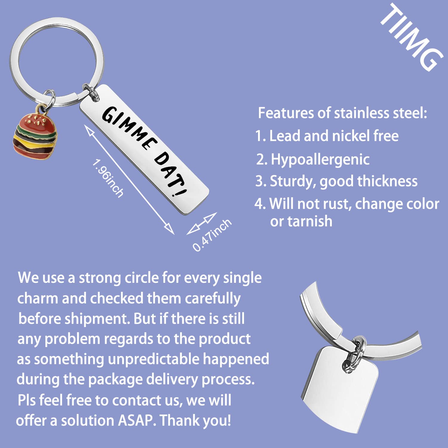 GIMME DAT ITYSL Gift Comedy TV Show Fans Gift Netflix Show Keychain Cheeseburger Jewelry (GIMME DAT)