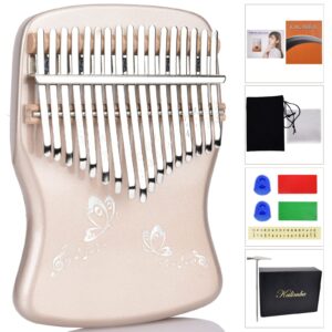 ALAUTRY Kalimba Thumb Piano 17 Keys, Portable Mbira Finger Piano with Music Books & Tuning Hammer, Gifts for Kids Adults Beginners Professional…