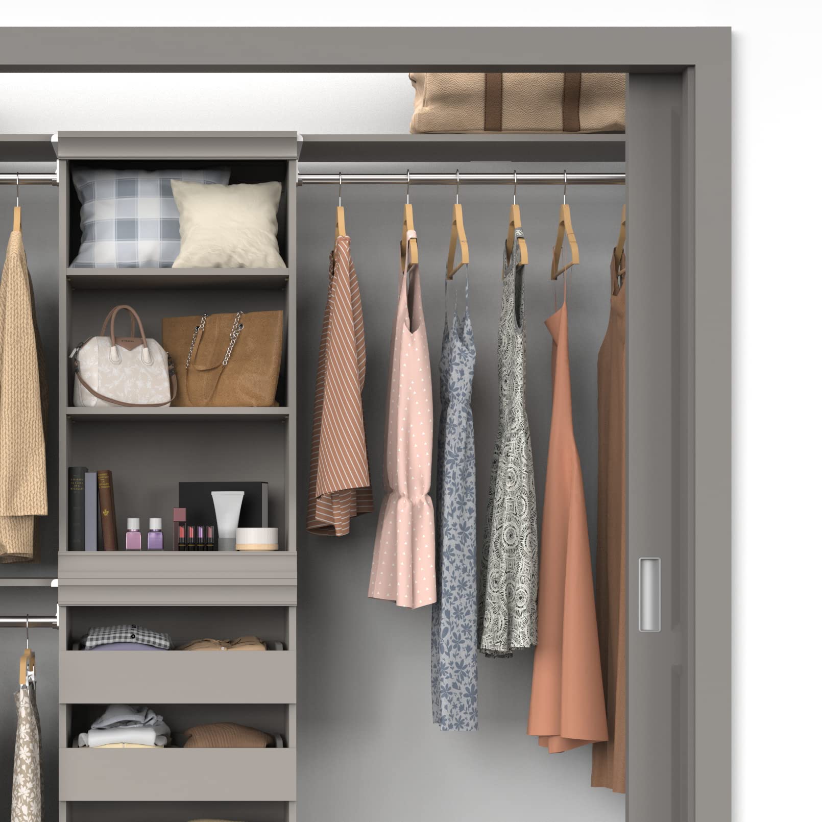 ClosetMaid Modular Storage Shelf and Hang Rod Kit, Taupe