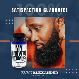 Evan Alexander Grooming My Growth Vitamins - 60 Tablets - Supports Natural Hair and Beard Growth - Nourish Hair and Beard Hair with Zinc, Biotin and Collagen - Beard Growth Vitamins