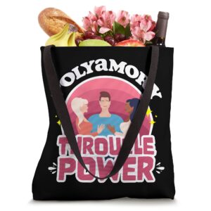 Polyamory Throuple Power Queer Threelationship Polyamorous Tote Bag