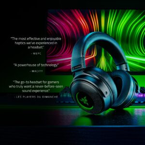 Razer Kraken V3 Pro Wireless Gaming Headset with Haptic Technology, THX Spatial Audio, 50mm Titanium Drivers, Hybrid Memory Foam Cushions