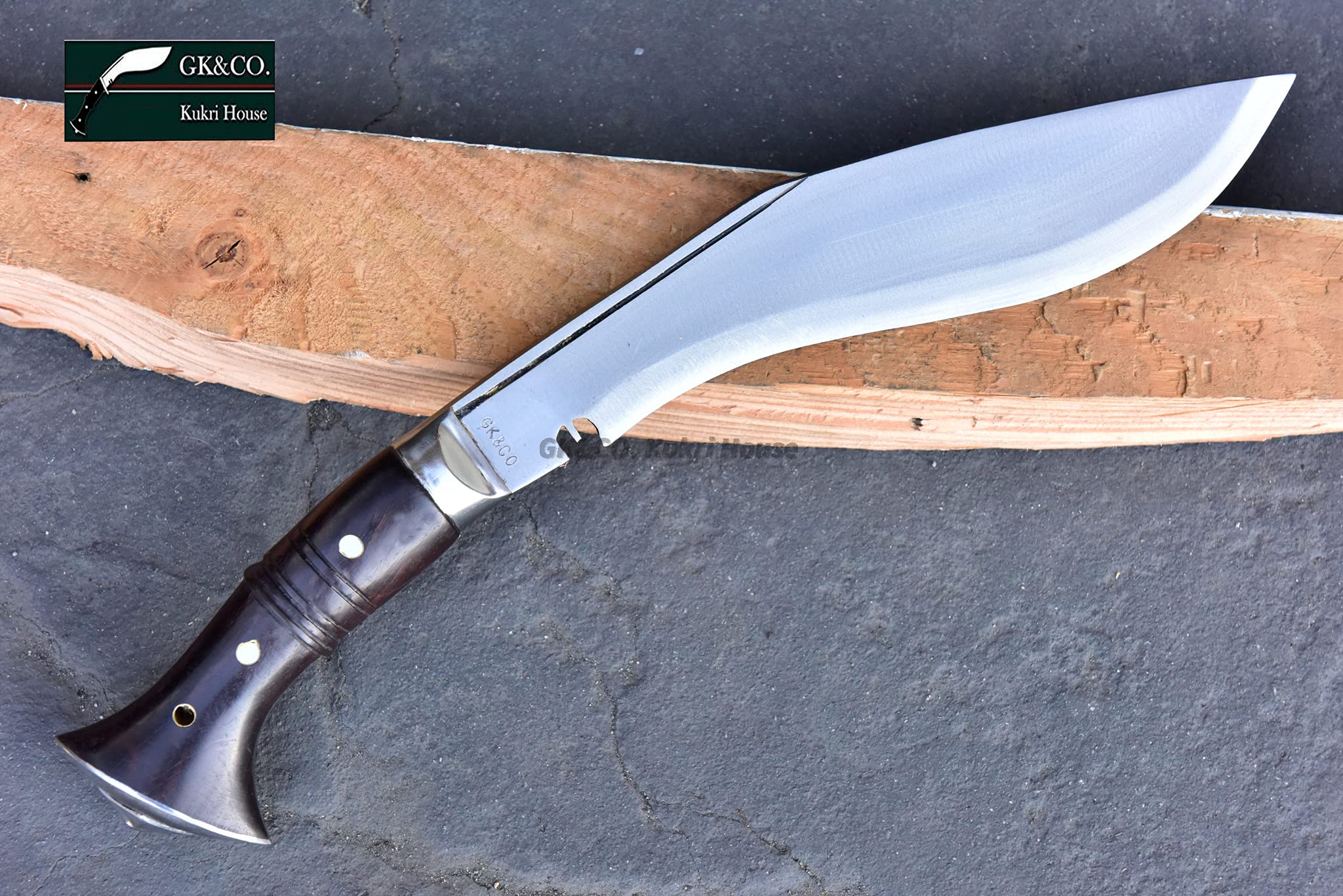 GK&CO. Kukri House Genuine Kukri Knife - 10 Blade World War II Panawal Wooden Handle Kukri/Khukuri- Handmade in Nepal