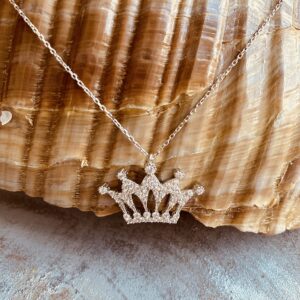 Queen Crown 925 Sterling Silver Pendant Necklace (Sterling Silver)