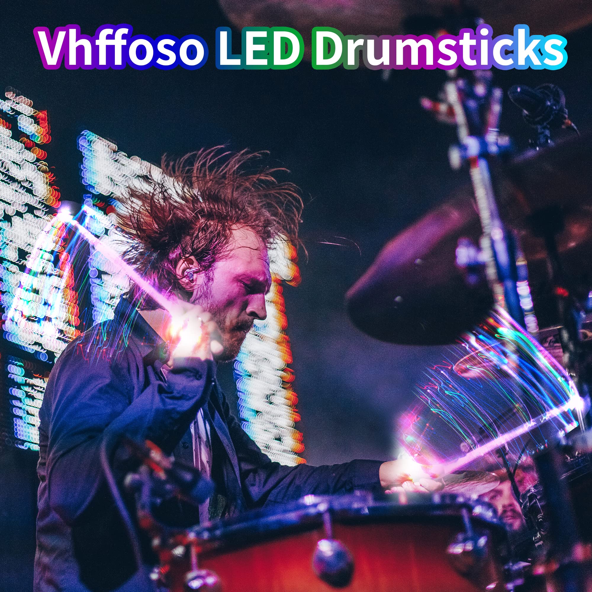 LED Light Up Drumsticks Rechargeable, 15 Colors Changing