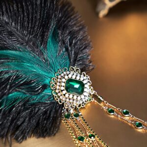 BABEYOND 1920s Flapper Gatsby Headband Roaring 20's Party Headpiece (Green)